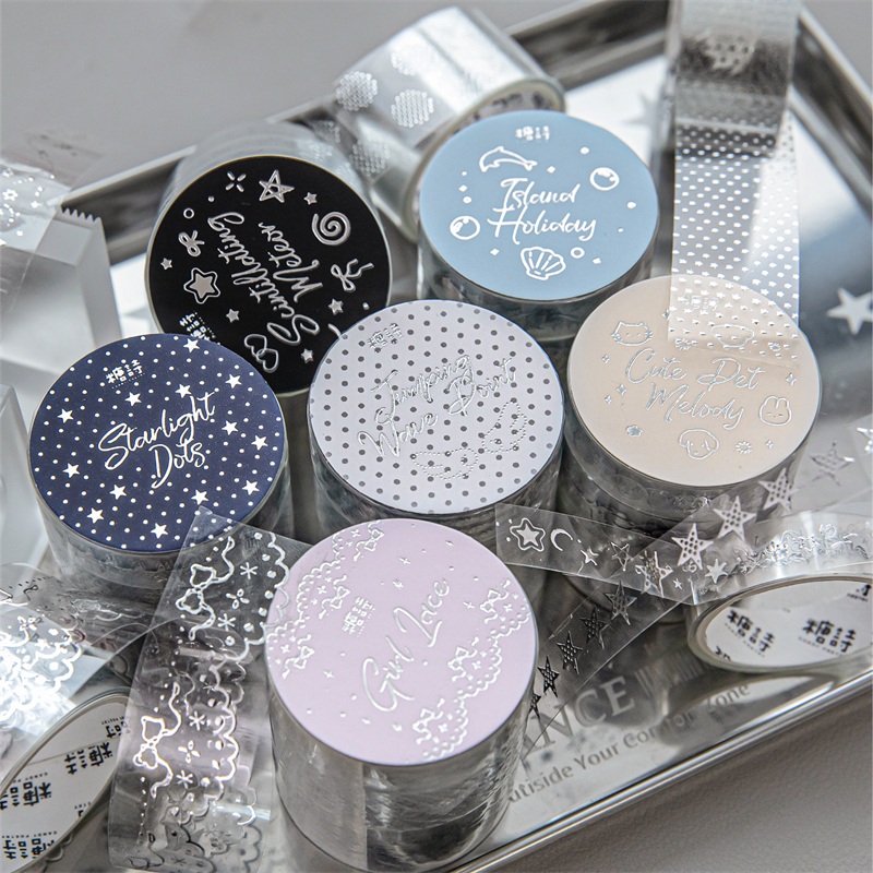 Embellishments For Scrapbooking - 3 rolki uniwersalnych, przezroczystych naklejek samoprzylepnych