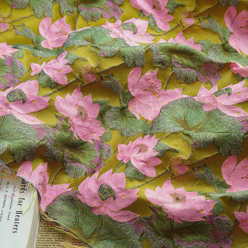 Retro Lotus Jacquard Fabric Su – Crystal Mesh Fabric recenzja i cena